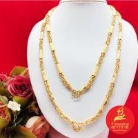 ราคา สร้อยคอทองลายมีนาคั่นปล้องตัดลายหัวจรวด ยาว 20, 24 นิ้ว เทียบเท่าน้ำหนัก 3,5 บาท ชุบทอง งานสวย (24476982638)