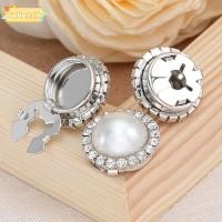 ราคา TOBE1 ฝาครอบปุ่ม, Rhinestone รอบ Rhinestone Cufflinks, DIY ลูกปัดเย็บฟรี Cufflinks เสื้อปุ่มคลิปผู้หญิงชุด (53859566650)