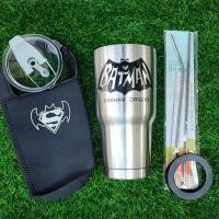ราคา พร้อมส่ง ชุดสุดคุ้ม!! แก้วน้ำเก็บความเย็น ได้ครบชุด 5ชิ้นตามภาพ สแตนเลสเกรด304 ขนาด 30ออนซ์ ลายแบทแมน (20481453095)