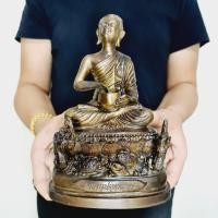 ราคา พระอุปคุตจกบาตรมหาลาภ ประทับดอกบัวใจกลางทะเล วัดพระธาตุลำปางหลวง (หน้าตัก5นิ้ว สูง28ซม.)เนื้อทองเหลืองสีเก่า (13933534604)