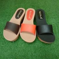 ราคา รองเท้าแตะ หน้าสวม ส้นตึก สูง 2.5 นิ้ว พื้น PU เบา มีให้เลือก 5 สี (2771236211)