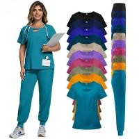 ราคา ราคาส่ง Jogger Set ห้องผ่าตัด S-urgical Workwear Doctor Scrubs Set M-edical Un (56808300648)
