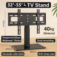 ราคา คุณภาพระดับพรีเมียม Universal 26" - 70" LED TV Bracket ขาตั้งปรับได้ฐานกระจกนิรภัย Anti Drop (26287195036)