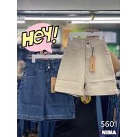 ราคา ส่งพร้อม✅กางเกงยีนส์ขาสั้นเอวสูงปรี๊ด เก็บพุงมินิมอล (6894927205)