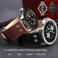 ราคา สายนาฬิกาหนังแท้สําหรับ Hamilton Sports H70655733 ชม.70595593 สายนาฬิกา Aviation Field Jazz Khaki Series 20 22mm Men (26692796018)