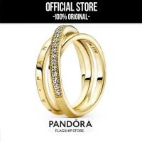 ราคา 【สินค้าแท้】Pandora 14k Gold-plated Ring With Clear Cubic Zirconia แหวนทอง สีทอง แหวนสีทอง แหวนเพชร แหวนแพนดอร่า (56611902795)