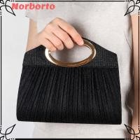 ราคา NORBORTO กระเป๋าถือสตรี,Ruffled Noble Evening Clutch, Premium with Metallic Chain Banquet Occasion Elegant Women Purses for Evening Party (56361471563)