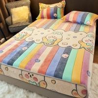 ราคา ผ้าปูที่นอน ผ้าคลุมเตียงกำมะหยี่ปะการัง ขนาด3.5/5/6ฟุต สวมใส่สบายไม่หลุดง่าย กันไรฝุ่น ชุดผ้าปูที่นอน สูง12นิ้ว (26875805467)