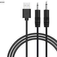 ราคา สายชาร์จ USB ไปยัง Audio DC 2.5มม. สายชาร์จสำหรับเครื่องนวดไม้กายสิทธิ์แบบชาร์จไฟได้ (24AWG สีดำ) (45811908179)