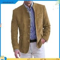 ราคา Munsheผู้ชายแฟชั่นวินเทจลำลองเสื้อหนังนิ่ม สีกากี/สีเทาเข้ม ไซส์ M-3XL (46961814555)