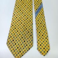 ราคา เนคไทมือสอง Salvatore Ferragamo Men's Silk Tie Geometric Yellow Made in Italy (41564173960)