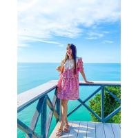 ราคา มินิเดรสลายน้องหมี เดรสคอปก เดรสหมีสีชมพู แขนตุ๊กตา (19101782653)