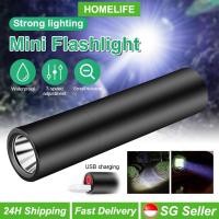 ราคา LED Torch Light Mini Rechargeable LED Flashlight Small USB Rechargeable Strong ZOOM Outdoor Pocket Size (44504205477)