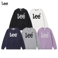 ราคา Lee Color-blocked letter print loose wool knit crew neck sweater, casual style for men and women, suitable for couples (51211109435)