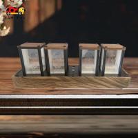 ราคา [Lahomia] นาฬิกาหลอด RGB Nixie, นาฬิกาตั้งโต๊ะ LED, นาฬิกาปลุกของขวัญหลอดเรืองแสง USB ห้องนอน (45455765301)