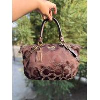 ราคา Authentic | COACH Madison Dotted Op Art Sophia Satchel F19135 Brown Sateen Handbag**ไม่มีสายยาว (47109774842)
