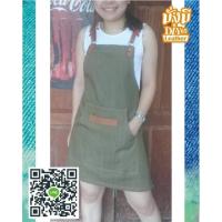 ราคา ผ้ากันเปื้อนยีนส์​ ญี่ปุ่น สายหนังหลังไขว้ ผ้ากันเปื้อนยีนส์วินเทจ (17476480865)