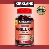 ราคา Kirkland Signature - Krill Oil 500 mg. (160 Softgels) บำรุงหัวใจ มี Omega-3 fatty acids (450655970)