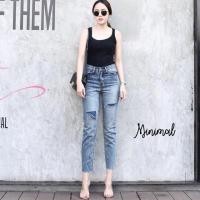 ราคา Minimal style กางเกงยีนส์ทรงบอย (2179877162)