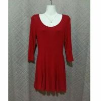 ราคา Forever21 เดรสสีแดงผ้านิ่ม (5160353907)