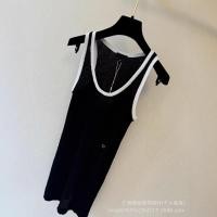 ราคา 7ULQ 2026New Double C 26Spring and Summer New U Women's Knit Sleeveless Dress with Contrasting Color Trim at the Collar (51611084780)