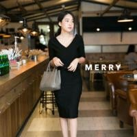 ราคา ชุดเดรสเรียบหรู สี ดำ (83648486)
