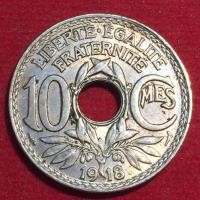 ราคา เหรียญเก่า ฝรั่งเศส ปี 1918 / 10 Centimes (17690708267)