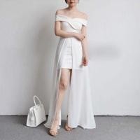 ราคา ชุดเดรสยาว ออกงาน สีขาว งานป้าย (1217704800)