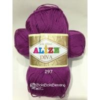 ราคา เส้นด้ายถัก - Alize Diva Plain 297 Plum (8229921144)