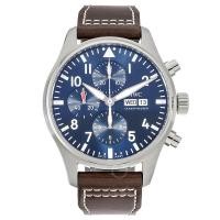 ราคา IWC IWC IWC Pilot Automatic Mechanical Blue Face Chronograph Mens Watch IW377714 (57311316574)