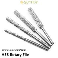 ราคา GUTHOP 1 ชิ้นโรตารี่แฟ้ม, HSS 3/4/5/6 มม., ทนทาน Dual Slot Finishing เจาะโลหะ Bit แฟ้มเครื่องมือ (56112043246)