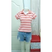 ราคา 5/9 เสิ้อโปโล แตงโม คอปก สีส้ม อ่อน มือสอง สภาพดี Size S (6553402013)