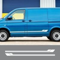 ราคา 2PCS รถประตูด้านข้างสติกเกอร์สําหรับ Volkswagen VW TRANSPORTER T4 T5 T6 Auto Body Decor กราฟิกปรับแต่งอุปกรณ์เสริมไวนิลฟิล์ม Decal (40430389180)