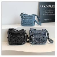 ราคา ** กระเป๋าสะพายไหล่หลายกระเป๋า, กระเป๋าสะพายข้างผ้าเดนิม, ซิปหลายชั้น, สายสะพายไหล่ปรับได้ (49511768297)