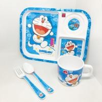 ราคา ชุดจานข้าวเด็กเมลามีน 4ชิ้น Doraemon Sky-DS02X6 ยี่ห้อศรีไทยซุปเปอร์แวร์ (2688614602)