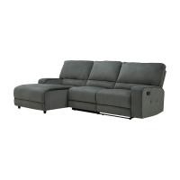 ราคา INDEX LIVING MALL โซฟาผ้าปรับระดับ L-shape ด้านขวา รุ่นจัสติโน่ - สีเทา (19669745930)