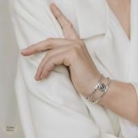 ราคา กำไลนะโมเงินแท้ 92.5 ตัว C ลายเกลียวสองชั้น (24364227414)