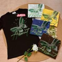 ราคา เสื้อยืดรีดเพชรลายผีเสื้อ เพชรฉ่ำเพชรสวยมาก ป้าย A Rich (44604220887)