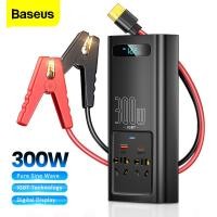 ราคา Baseus อินเวอร์เตอร์แปลงพลังงานรถยนต์ 300W DC 12V/24V To AC 110V/220V Pure Sine Wave Converter Inverters USB Type C Charger Adapter Inverter (22765593584)