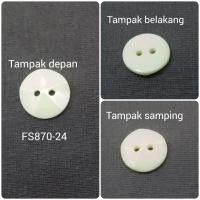 ราคา KEMEJA กระดุมเสื้อเชิ้ตสีขาว ขนาด 24L / 15mm EXPORT QUALITY FS870-24 สีขาว (46809260612)