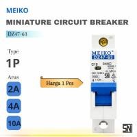 ราคา MCB 1P 2A / 4A / 6A / 10A MEIKO - เซอร์กิตเบรกเกอร์ขนาดเล็ก 1 เฟส - เซอร์กิตเบรกเกอร์ SNI ดั้งเดิม (47510402503)