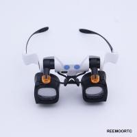 ราคา REEMOORTC แว่นขยายแบบคาดศีรษะ, แว่นตาขยาย LED แบบเปลี่ยนเลนส์ได้, แว่นขยายกําลังสูงพร้อมไฟ LED 2 ดวง, แว่นตาขยาย (46811319767)