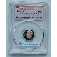 ราคา เหรียญเกรด PCGS PR70DCAM First Strike 10C Roosevelt Dime ปี 2021-S นิกเกิลขัดเงา (21467214447)