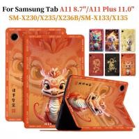 ราคา SAMSUNG สําหรับSamsung Galaxy Tab A11 + A11 Plus 11 8.7 2025 5G WiFi SM-X133 X135 X230 X235 X236B X310 X315 Lunarปีใหม่มังกรคุณภาพสูงหนังPUฝาครอบกันกระแทกกรณีแท็บเล็ต (49250800101)