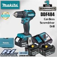 ราคา [การอนุญาตของแท้]Makita DDF484 ไขควงสว่านไฟฟ้าไร้สาย 18V ไขควงแบบชาร์จไฟได้ ไขควงไร้แปรงถ่านพร้อมแบตเตอรี่ลิเธียม (43580313922)