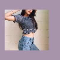 ราคา ✖️พร้อมส่ง✖️เสื้อปาดไหล่ ลายสก็อต สีดำ (6332310181)