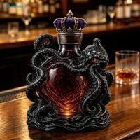 ราคา {sujianxia1.th}ขวดเหล้าวิสกี้ปลาหมึกยักษ์ 3D, Nautical Art Collectible ขวดวิสกี้, 350ml ขวดเหล้าตกแต่งแก้ว, ขวดเหล้าบาร์บ้านสําหรับ Spirits วิสกี้แสดงไวน์ (54262252533)
