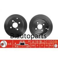 ราคา จานเบรคหลัง TOYOTA COROLLA ALTIS LIMO 1.6 1.8 2001-2007 VIOS YARIS NCP42 1.5 2003-2007 269MM /คู่ (21554479289)