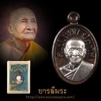 ราคา เหรียญเม็ดแตง รุ่นแรก หลวงปู่แขก วัดสุนทรประดิษฐ์ ปี2552 (เนื้อนวะโลหะองค์ครอบเงินแท้) (26683592370)