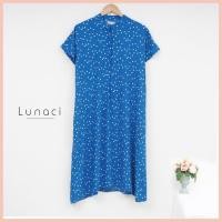 ราคา Lunaci ชุดเดรสบ้านลายจุดสีฟ้า (9118875786)